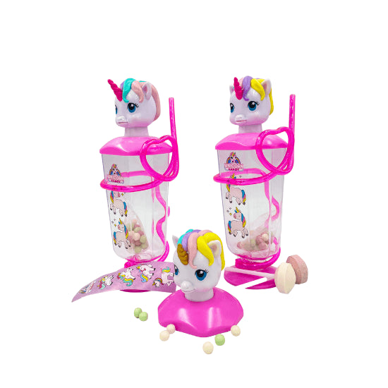 Unicorn drikkebeger, stickers og godteri