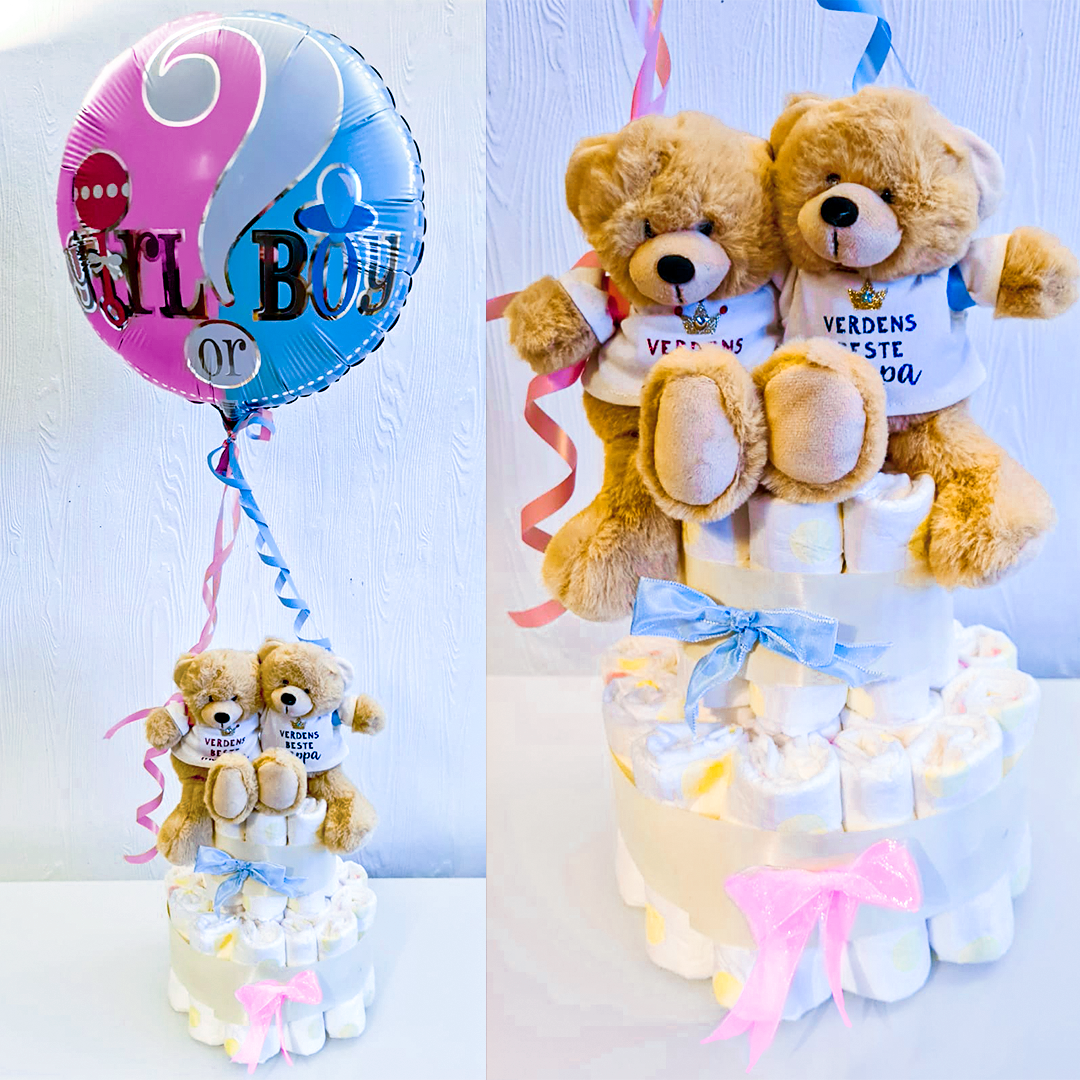 Bleiekake med ballong - gender reveal