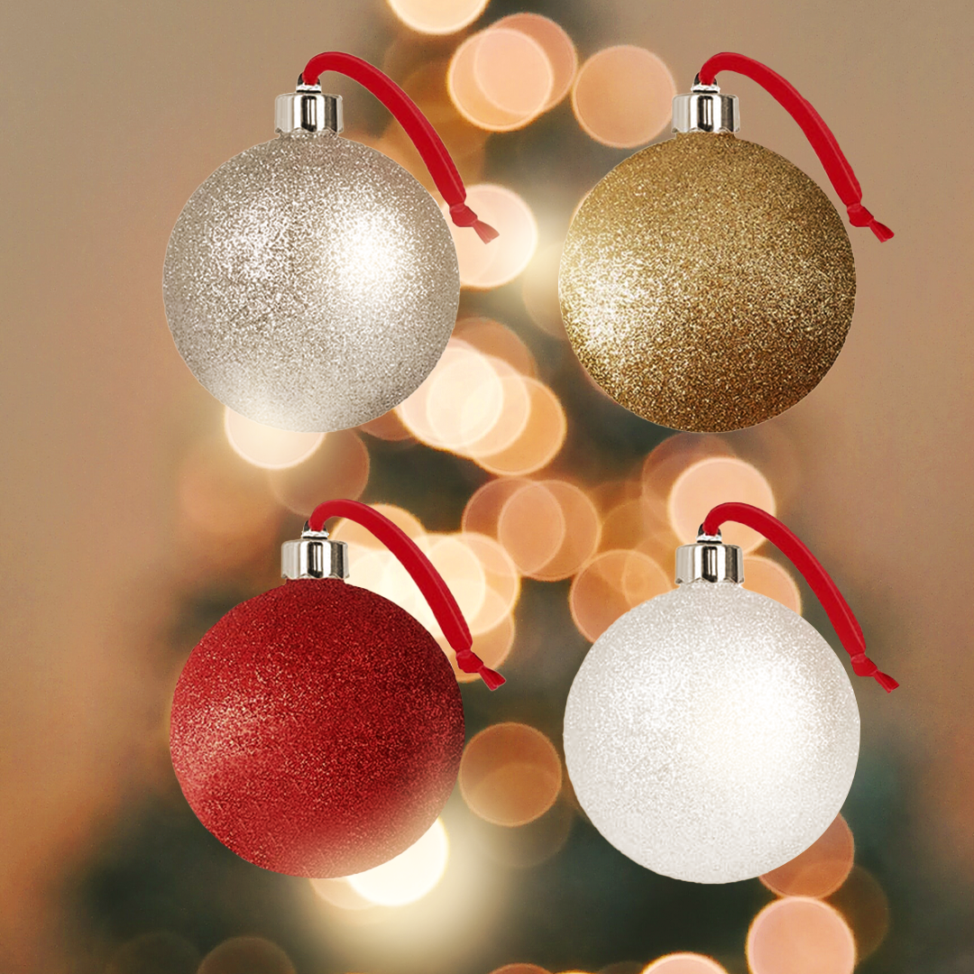 Personlig julekule med foto – Hvit Ø10cm