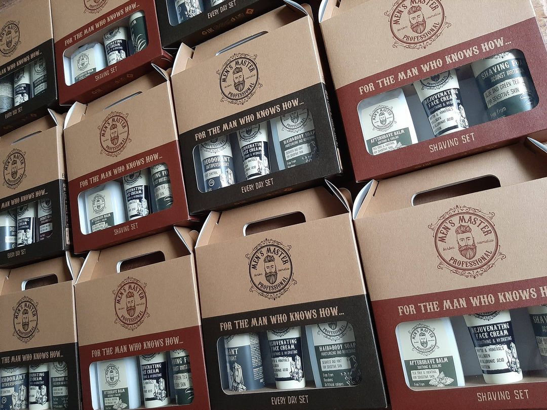 Gavesett for Menn – Daglig Pleiesett med Deodorant, Ansiktskrem & Dusjsåpe