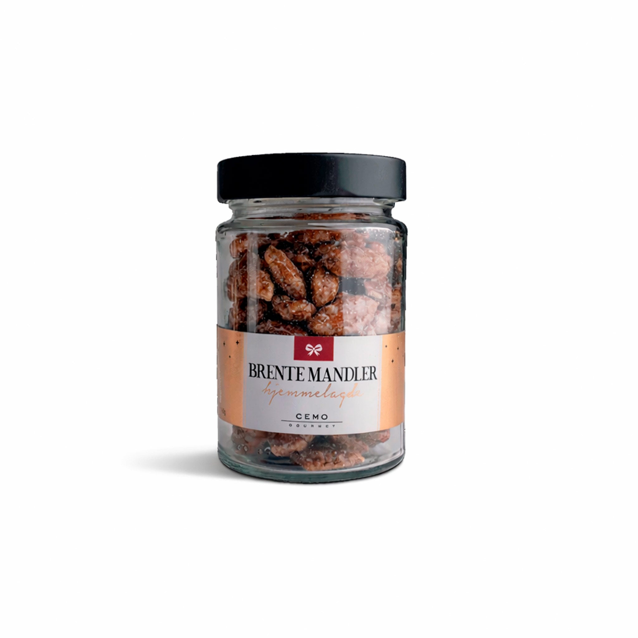 Brente mandler fra Cemo i glasskrukke 160 g