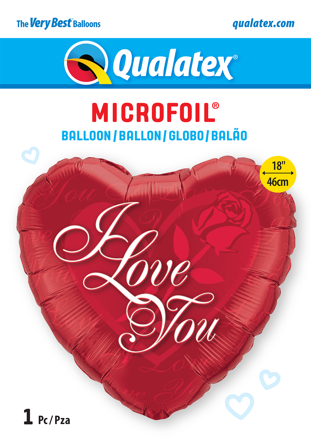 Folieballong - I Love You Red Rose