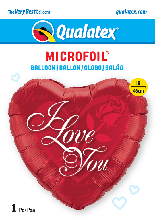 Folieballong - I Love You Red Rose