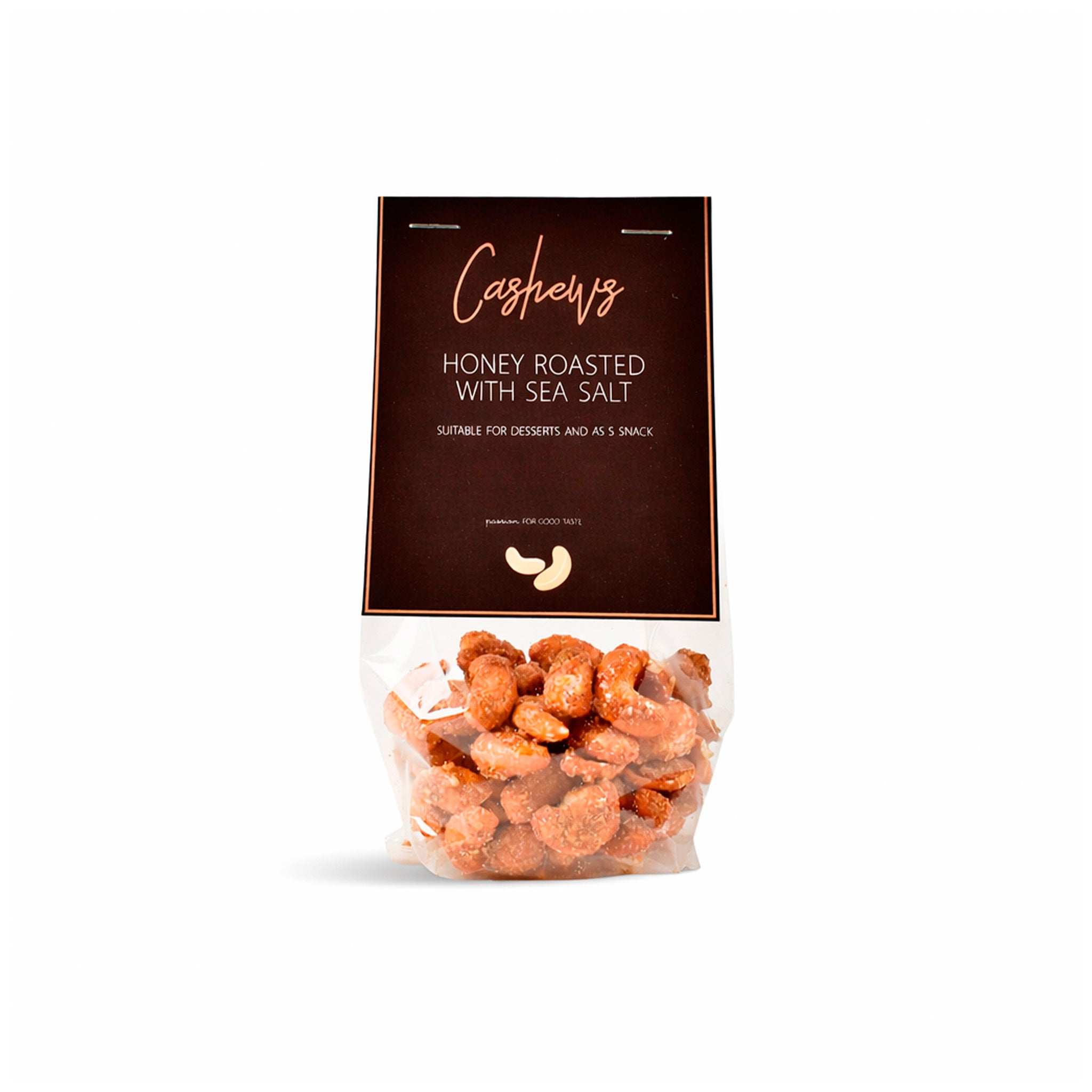 Honningristede cashewnøtter med havsalt i pose 100g