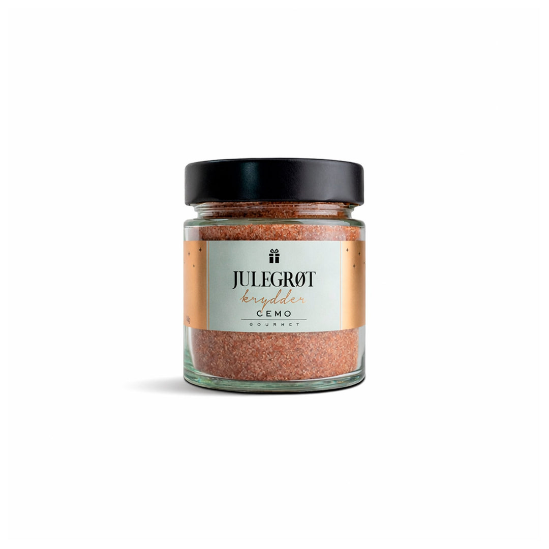 Julegrøtkrydder fra Cemo i glasskrukke 140 g