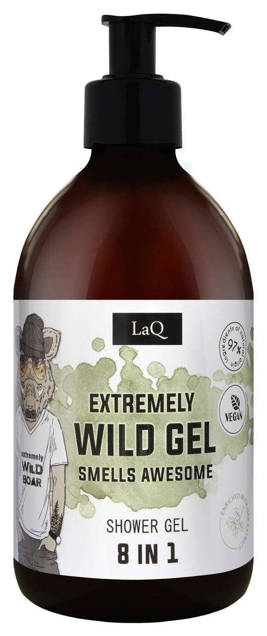 LaQ Wild Boar Dusjsåpe for Menn 8-i-1 – Extremely Wild | 500 ml